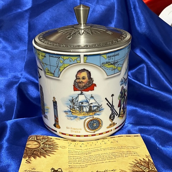 Lebkuchen Schmidt Edition 2006-Seltmann Weiden Porcelain Deco Jar Pewter Lid